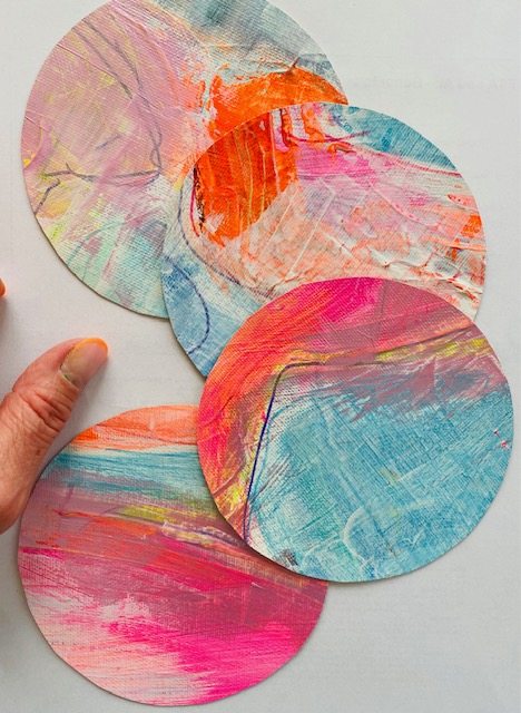 Four coasters neon blue