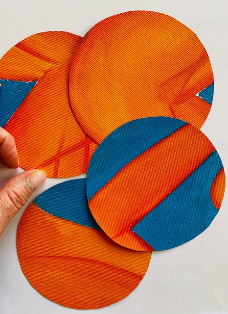 Four coasters in oil