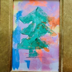 Gold framed Christmas tree